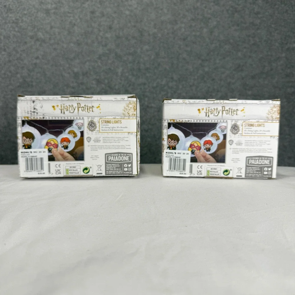 Harry Potter Wizarding World String Lights 10ct with 20 Reusable Stickers New